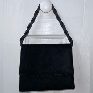 NWOT Vintage Black Velvet Evening Mini Handbag